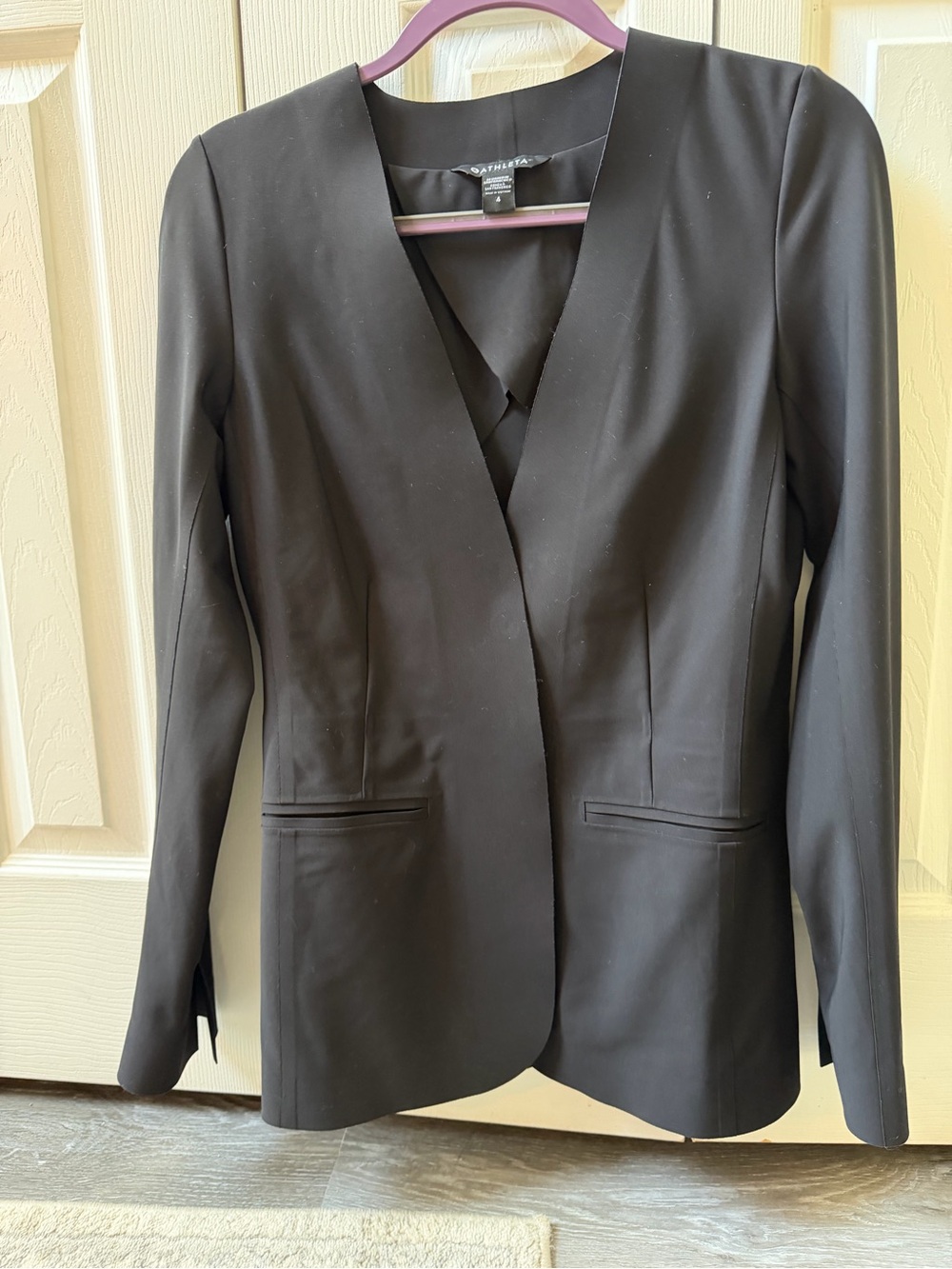 Athleta Avenue Classic Black Open-Front Women's Blazer - Picture 4 of 10